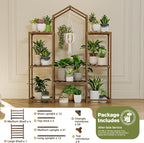 Bamworld Plant Stand Indoor Hanging Plant Shelf Outdoor Large Plant Rack for Multiple Plants Boho Home Decor Plant Gift for Mom Woman