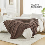 lifein Throw Blanket for Couch-Dark Brown Boho Throw Blanket, Soft Fleece Plush Lightweight Blankets&Throws for All Seasons, Fuzzy Decorative Blankets for Livingroom Bed Sofa Chair (50x60, Dark Brown)