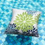 DFXSZ Green Blue Flower Pillow Covers 20x20 Inch Set of 2 White Gray Colored Throw Pillows Outdoor Waterproof Decor for Living Room Sofa Patio Funiture Garden Floral Polyester Pillow Covers 002K20