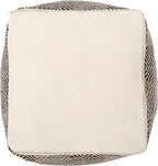 GDFStudio Boho Handmade Fabric Cube Pouf Ottoman Foot Stool - Bean Bag Floor Chair - Foot Rest Couch for Living Room Bedroom, Brown Beige and Yellow,15"" x 15"" x 15"", 312185N