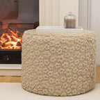 Ottoman Foot Rest Stuffed Round Boho Floor Poof Seating Armchair Ottoman Foot Stool Floor Cushion Bean Bag Pouf 18x18x14 Inch Hazel