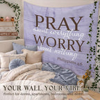 STHTTSW Christian Tapestry, Bible Verse Pray Tapestries Wall Blanket, Religious Scripture Wall Hanging Decor for Church Prayer Room Home Office, 50x60 Inch