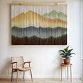 laddawan Extra Large Macrame Wall Hanging Dip-Dyed Tapestry Modern Wooden Home Wall Art For Living room Boho Handmade Wall Decor For Bedroom (Coffee)