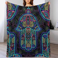 Boho Mandala Throw Blanket Colorful Hand Bohemian Blanket for Sofa Bed Couch Chair Or Dorm 50"x60"