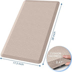 Mattitude Kitchen Mat Cushioned Anti-Fatigue Floor Mat Water Resistant Non-Slip Mats and Rugs Standing and Comfort Desk Mats for House Sink Office Laundry (Beige, 17.3"x28")