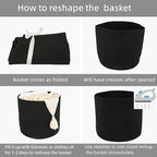 Cotton Rope Basket For Girls Boys Kids 16”X14” Baby Laundry Basket Nursery Bin Round Woven Baskets Organizer For Storage Toys Blankets Shoes Clothes black