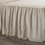 Lush Decor Ruffle Skirt Bedspread Set - 3-Piece Luxurious Farmhouse Bedding - Elegant Ruffle Detail - Timeless Style - Soft Lightweight Sheets - King, Neutral