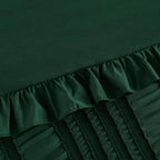 WONGS BEDDING King Size Comforter,Christmas Emerald Green Boho Comforter Set King,Shabby Chic Bedding Set for Bed, 3 Pieces Soft Lightweight Farmhouse Comforter for All Season 104"×90"