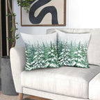 Kawani Green Pine Tree Pillow Covers 16X16 Inch Winter Forest Snowflake Decorative Pillow Cases Set of 2 Christmas Holiday Throw Pillows for Cushion Sofa Couch Outdoor