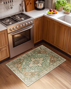 Area Rugs 2'x3' Kitchen Rugs Entry Rug Small Rugs for Entryway Kitchen Bathroom Door Mat Indoor Entrance,Washable Non Slip, Brick Red Rust Neutral Brown Burnt Orange Green