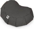 Meditation Cushion (Anthracite) Crescent, Buckwheat Husk Filled, Floor Pillow or Cushions, Yoga Seat, Zafu, Made in The USA