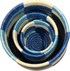 African Planter Baskets Sets of 3 Woven Sisal Baskets for Indoor Plant Pots Covers Home Decor Storage Organizer Gifts Zen Designs Arts and Crafts (Teal Blue and Natural)