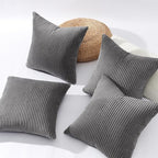 Topfinel Decorative Grey Throw Pillow Covers Cushion Cases, Set of 4 Soft Velvet Modern Double-Sided Designs, Mix and Match for Home Decor, Pillow Inserts Not Included (18x18 inch)