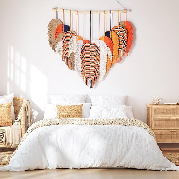 Amestrina Boho Tapestry for Bedroom, Boho Wall Decor for Bedroom, Large Wall Art for Living Room, Macrame Wall Hanging，Wall Tapestry for Living Room (Gold)