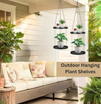 Shinehola 2 Pack Hanging Planters for Indoor Outdoor Plants 9", Plant Hanger Indoor | Metal Hanging Plant Holder, 2-Tier Hanging Plant Shelf, Hanging Basket, No Plant/Pot Included (2 Packs)