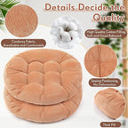Jerify Floor Pillow Cushions Large Round Square Large Meditation Floor Pillow for Classroom Adult Meditation Picnic Party Seating Learning Daycare School(Round,Light Brown,2 Pcs)
