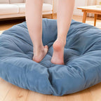 Extra Large Floor Cushion Seating Round Floor Pillow Papasan Swing Cushion for Adults Oversized Playroom Pillows Reading Nook Big Pillow for Sitting Yoga Living Room Sofa (Lake Blue, Classic)