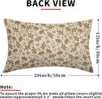 Brown Floral Pillow Covers 12x20 Set of 2 Vintage Rustic Old Style Cute Small Flower Brown Cream Print Decorative Outdoor Pillowcases Farmhouse Throw Cushion Case Decor for Couch Sofa Bed