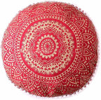 Indian Mandala Pouf Cover Footstool Ethnic Mandala Pouf Cover Indian Cotton Round Pouffe Ottoman Pouf Cover Pillow Ethnic Decor Pet Dog Bed Chair