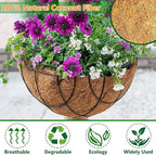 Coco Liners for Planters - 6 Pack 18 Inch Round Hanging Basket Liners, 100% Natural Coconut Fiber Replacement Liners for Hanging Baskets Planters Flowers, Plants, Vegetables (18'' Pack of 6)