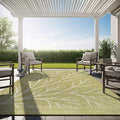 Washable Indoor Outdoor Rug 9x12 Modern Area Rugs Branch Pattern Non Shedding Waterproof Easy Clean Patio Deck Porch Living Room Bedroom Garden RV (9 X 12 Olive)