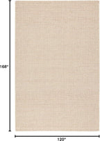 Dash & Albert Haverhill Natural Handwoven Cotton Rug, 9.5 X 13.5 Feet, Ivory Solid Pattern