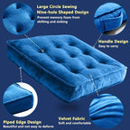 Floor Pillow Set of 2, Memory Foam Meditation Cushion, Floor Cushions for Adults Sitting, Large Square Seat Cushions for Yoga, Couch, Sofa, Kids, Living Room, 22x22 Inch (Navy Blue)