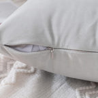 MIULEE 26x26 Inch Euro Sham Velvet Pillow Covers, Set of 2 Large Square Decorative Pillows -Greyish White Super Soft for King Bed, Sofa, Couch, Accent Chairs with Hidden Zipper