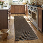 Lahome Enfys Modern Geometric Runner Rug, 2x6 Washable Rug Runners for Hallways Non Slip, Black Outdoor Carpet with Rubber Backing, Farmhouse Non Shedding Kitchen Mats for Floor Entryway