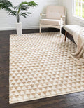 Unique Loom Chindi Jute Collection Area Rug (4' 1" x 6' 1" Rectangle, White/ Natural)