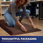 FEATOL Anti Fatigue Mat for Standing, 9/10 Extra Thick Ergonomic Standing Desk Mat, Comfort & Durable Memory Foam Standing Mat at Home,Office All Day (20" x 39", Brown, 1PC)
