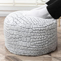 Asuprui Pouf Ottoman Unstuffed Floor Poof Seat Pouf Ottoman Foot Rest Soft Foot Stool 20x20x12 Inches Fuzzy Chair Floor Chair Foot Rest with Storage for Living Room Bedroom Snow Gray