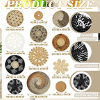 Xuhal 15 Pcs Boho Wall Basket Decor Handcrafted Seagrass Woven Wall Basket Rustic Round Woven Hanging Art for Home Farmhouse Kitchen Table Living Room(Stylish Style)