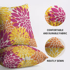 Hot Pink Yellow Orange Pillow Covers 20X20 Inch Set of 2, Spring Summer Floral Dahlia Flower Cream Decorative Throw Pillow Covers Outdoor Modern Farmhouse Cushion Case for Home Couch Sofa Bed Decor