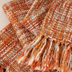 BATTILO HOME Orange Throw Blanket for Couch, Decorative Fall Blankets and Throws, Soft Colorful Throw Blankets for Bed, Halloween Throw Blanket for Home Decor, 50"x60"