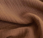 FOSSA Muslin Blanket with Fringe - 4-Layer 100% Cotton Gauze Super Soft & Breathable Throw -Lightweight Decorative Cooling Blanket for Bed, Sofa, Office (Dark Orange, Throw (60" × 50"))
