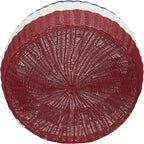 Household Essentials Handwoven Resin Ottoman Table, Red, White and Blue