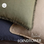 Foindtower Set of 2 Decorative Linen Fringe Throw Pillow Covers Boho Farmhouse Cushion Cover with Tassels Accent Pillowcase for Couch Chair Sofa Bed Living Room Home Decor,22×22 Inch,Tan Beige