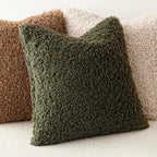 Foindtower 2 Pieces 24x24 Inch Olive Green, Faux Fur Throw Pillow Cover Accent Sherpa Furry Pillow Covers Fuzzy Soft Pillowcases Cozy Sheepskin Decorative Fleece Cushion Case for Bed Couch Living Room
