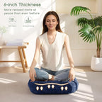6" Washable Floor Pillow Cushion for Adults, Meditation Cushion Pillow, Removable Tufted Blended Corduroy Cover, Large Square Floor Sitting for Tatami Living Room or Yoga, 22x22 Inch, Machine Washable