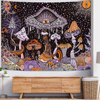 Yeoiat Purple Mushroom Tapestry Hippie Tapestry for Bedroom Cute Tapestries Aesthetic Wall Tapestries Hanging for Bedroom Dorm Living Room 60×80 Inches