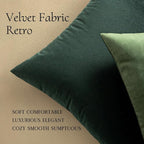 MIULEE Pack of 2 Velvet Soft Solid Decorative Square Throw Pillow Covers Cushion Case for Sofa Bedroom Couch, 20x20 Inch Army Green