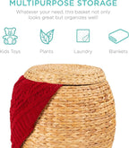 Best Choice Products Vintage Multipurpose Hyacinth Storage Basket, Plant Décor, Handwoven Organizer Tote for Bedroom, Living Room, Bathroom, w/Lid - Natural