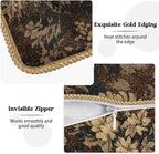 Neutral Flowers Dark Brown Soft Velvet Throw Pillow Covers Set of 2 Boho Vintage Abstract Floral Decorative Pillow Covers 16x16 Inch Retro Bohemian Pillow Case For Sofa Couch Farmhouse Home Decor