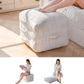 HIGOGOGO Pouf Ottoman Stuffed Square Modern Foam Filled Foot Rest Poufs 20 X 18 Inches Modular Ottomans Separated Into Floor Cushions for Living Room Chair Decorative Stool, Beige