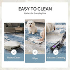 GENIMO No Crease Non Slip 6x9 Area Rugs for Living Room, Craft Woven Modern Rug, Soft Floor Carpet, Single-Piece Rugs for Bedroom, Dining Room, Office, Blue