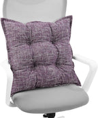 SINSOSSO Large Floor Pillow 22", Thickened Bite-Size Memory Foam Square Non-Slip Cushion for Office Back Support/Indoor Yoga/Chair Seat, Fashionable Color-Blocked Fabric & Washable, Purple, 1 PCS