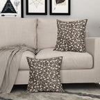 Dark Brown Pillow Covers 16x16 Set of 2 Vintage Floral Rustic Old Style Cute Flower Print Decorative Outdoor Pillowcases Seasonal Farmhouse Throw Cushion Case Decor for Couch Sofa Bed