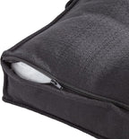 Square Tufted Floor Pillow with Removable Cover, Black, Large (40")