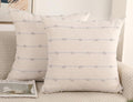 Set of 2 Boho Throw Pillow Covers 22x22,Stone Grey and White Neutral Couch Pillow Case with Tassel Fringe Decorative,Modern Accent Farmhouse Cushion Covers for Sofa Couch Bed Living Room